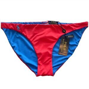 RALPH LAUREN NWT Pink Light-Red & Blue Bikini Swim BOTTOMS - Large
